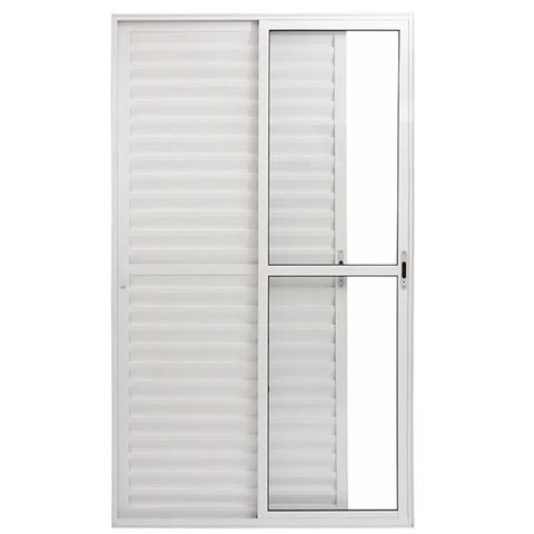 Porta Balcão 3 Folhas Veneziana 210x150 Branco Linha 22