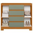 Ver imagem 4 de Cômoda Sapateira 2 Portas 4 Gavetas Ena Cinamomo/Sálvia