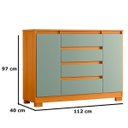 Ver imagem 3 de Cômoda Sapateira 2 Portas 4 Gavetas Ena Cinamomo/Sálvia