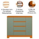 Ver imagem 2 de Cômoda Sapateira 2 Portas 4 Gavetas Ena Cinamomo/Sálvia