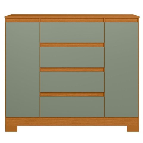 Cômoda Sapateira 2 Portas 4 Gavetas Ena Cinamomo/Sálvia