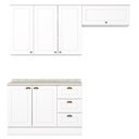 Ver imagem 1 de Cozinha Modulada 4 Portas Balcao Tampo 200 Cm Americana Branco Calcare Henn