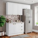 Ver imagem 2 de Cozinha Modulada 4 Portas Balcao Tampo 200 Cm Americana Branco Calcare Henn