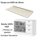 Ver imagem 5 de Cozinha Modulada 4 Portas Balcao Tampo 200 Cm Americana Branco Calcare Henn