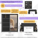 Ver imagem 3 de Guarda-Roupas Casal Espelho e Cabeceira com 2 Mesas de Cabeceira Multimóveis MP4327