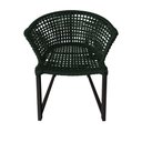 Ver imagem 4 de Kit 6 Cadeiras Salinas Corda Náutica Base em Alumínio Preto/verde Musgo