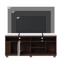 Ver imagem 5 de Rack para TV até 65 Polegadas com 2 Portas e Rodízios Multimóveis Crcol-RCK039 Nogueira/Off White