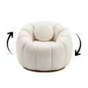 Ver imagem 3 de Poltrona Decorativa Giratória Concha c/Almofada Boucle Bege Abobora -Vimont Moveis