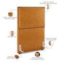 Ver imagem 4 de Cabeceira Box Solteiro Com Tachas 100 cm Vicenza L02 Couríssimo Whisky - Lyam Decor