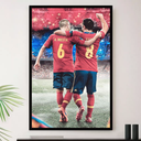 Ver imagem 1 de Quadro Iniesta Xavi Barça Espanha Decorativo A3 35x45cm