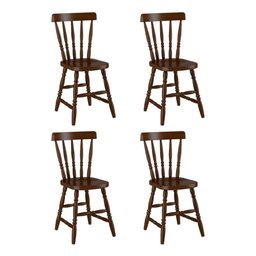 Conjunto com 4 Cadeiras de Jantar Madeira Maciça Multimóveis Cr50087  - 1