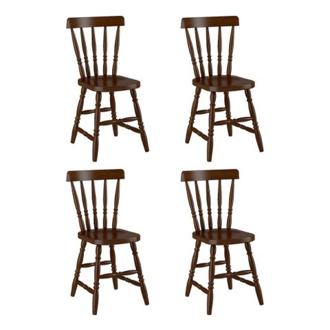 Conjunto com 4 Cadeiras de Jantar Madeira Maciça Multimóveis Cr50087 