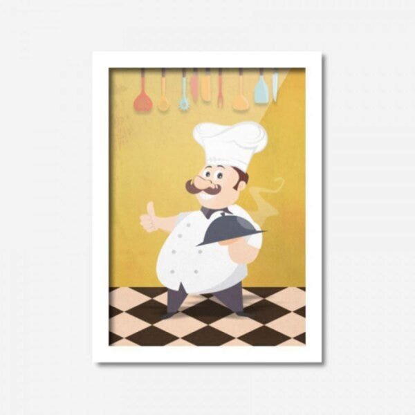 Quadro Decorativo Cozinheiro 45cmx33cm Los Quadros - 1