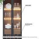 Ver imagem 2 de Cristaleira Guanabara com 2 Portas de Vidro - Castanho/preto