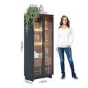 Ver imagem 5 de Cristaleira Guanabara com 2 Portas de Vidro - Castanho/preto