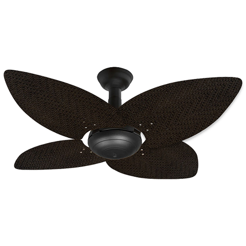 Ventilador de Teto Office Jet Aspen Venti-delta 4Pás Rattan Tabaco + Controle 220V Preto