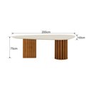 Ver imagem 3 de Conjunto Sala de Jantar Mesa Orgânica 200cm 6 Cadeiras Belle com Tampo Vidro Cinamomo/Sintético Terr