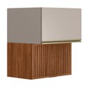 Ver imagem 7 de Armário Aéreo 1 Porta MDF 1 Porta Ripada Basculante 60cm Proença Marrom/Nogueira/Nude Prime