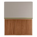Ver imagem 1 de Armário Aéreo 1 Porta MDF 1 Porta Ripada Basculante 60cm Proença Marrom/Nogueira/Nude Prime