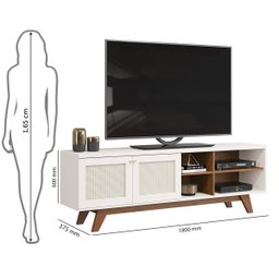 Rack para Tv até 60 com 1,80 x 60cm Zara - DJ Móveis                                                                                            - 9