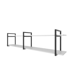 Prateleira Industrial para Livros - Ferro e Madeira - Estante de Parede - 2