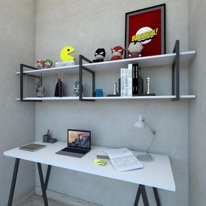 Prateleira Industrial para Livros - Ferro e Madeira - Estante de Parede