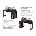 Ver mais imagens de Mesa Gamer com 1 Prateleira Preto com Vermelho Tecnomobili Me4152 Cor: Preto/azul