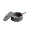 Açucareiro Farinheira Gourmet Pedra Sabão com Colher G 12cm - 1