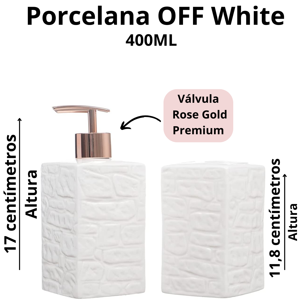 Kit para Banheiro com 4 Peças Kit Banheiro Porcelana Lavabo - 4