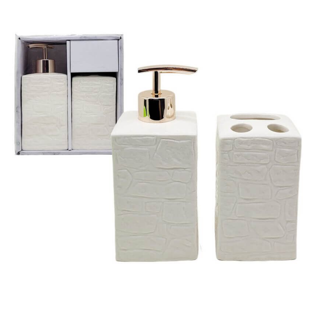 Kit para Banheiro com 4 Peças Kit Banheiro Porcelana Lavabo - 7