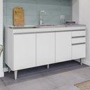 Ver imagem 1 de Balcão de Pia Ayla 150cm 4 Portas 2 Gavetas Branco Maderatto Móveis