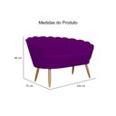 Ver imagem 3 de Namoradeira Decorativa Pétala Suede Roxo Pés Madeira Mz Decor