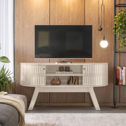 Bancada Atlanta Tvs até 55” Calacata Off White 509136 Madetec - 2