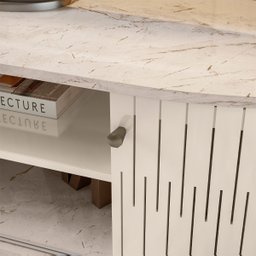 Bancada Atlanta Tvs até 55” Calacata Off White 509136 Madetec - 4