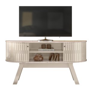 Bancada Atlanta Tvs até 55” Calacata Off White 509136 Madetec