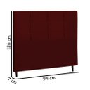 Ver imagem 2 de Cabeceira Estofada Box Solteiro Encosto para Cama Hylux 94x126 Marsala