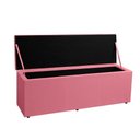 Ver imagem 3 de Kit Cabeceira e Calçadeira Baú Casal 1,40m Roma Suede Rosa - Pallazio