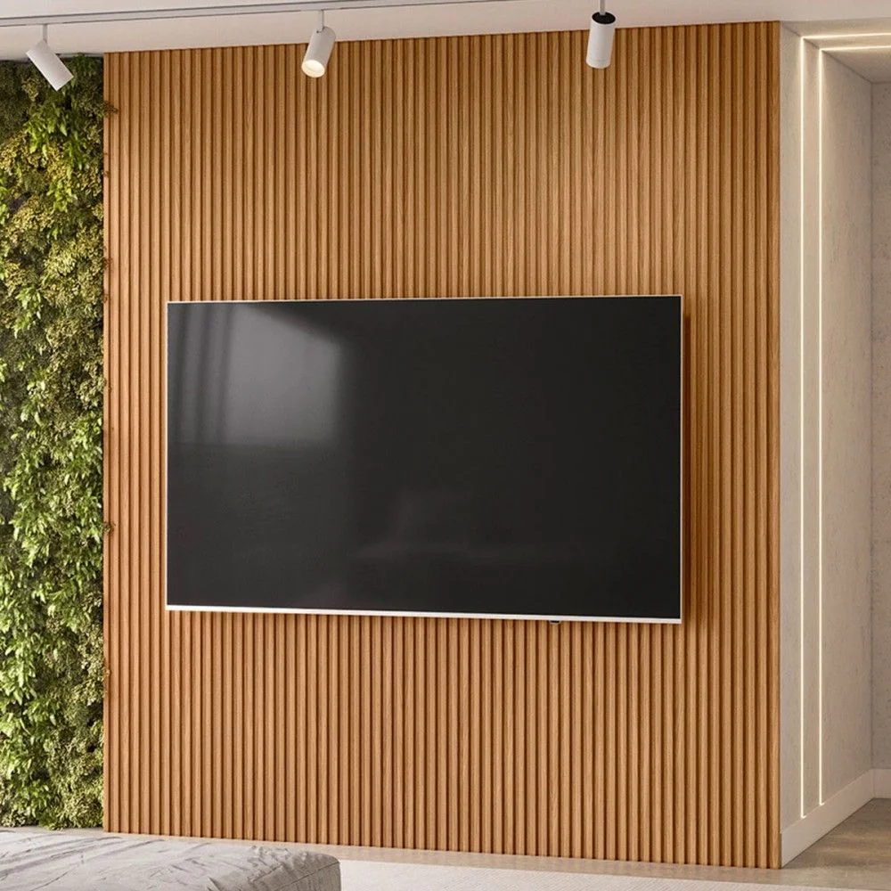 Painel para Tv até 85 Polegadas Arconte Ripado 100% Mdf Nature Fosco ...