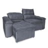 Sofá Retrátil e Reclinável 2 Lugares Verona 1,80m - Élpis Móveis - Veludo Cinza - 3