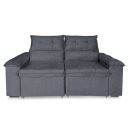 Ver imagem 2 de Sofá Retrátil e Reclinável 2 Lugares Verona 1,80m - Élpis Móveis - Veludo Cinza