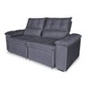 Sofá Retrátil e Reclinável 2 Lugares Verona 1,80m - Élpis Móveis - Veludo Cinza - 4