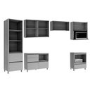 Ver imagem 2 de Kit Cozinha Modulada 6 Peças Rainha Gourmet 3 Aéreos + 2 Balcões + 1 Paneleiro C6p01 Nature Verde