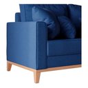 Ver imagem 4 de Sofá 3 Lugares Beny Base de Madeira Linho Azul Marinho