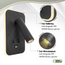 Ver imagem 3 de 2 Arandela Spot Leitura Foco Móvel Led Interruptor Usb Bet78