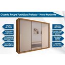 Ver imagem 2 de Guarda Roupa Casal 3 Portas de Correr (1 C/ Espelho) e 6 Gavetas Paradizzo/palazzo Neve - Novo