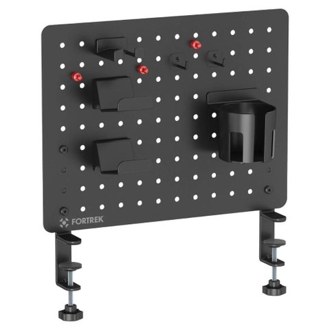 Painel Organizador Fortrek Grid Space Gamer - Suporte de Headset, Celular e Gamepad - 42x48cm Preto