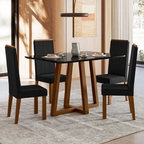 Conjunto Sala de Jantar 4 Cadeiras Livia