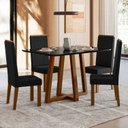 Ver imagem 1 de Conjunto Sala de Jantar 4 Cadeiras Livia Preto/Âmbar