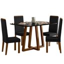 Ver imagem 2 de Conjunto Sala de Jantar 4 Cadeiras Livia Preto/Âmbar