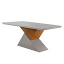 Ver imagem 5 de Mesa Aster 180 Tampo Em Mdf Canto Reto Com 6 Cadeiras Liz Moderna Creme, Off White E Imbuia